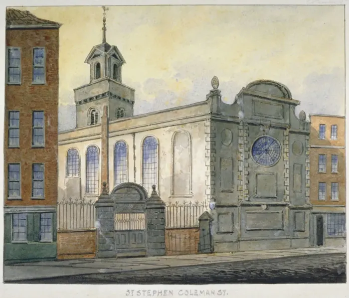 Framed Print : South-east view of the Church of St Stephen, Coleman Street, City of London, 1815 Framed Print : South-east view of the Church of St Stephen, Coleman Street, City of London, 1815