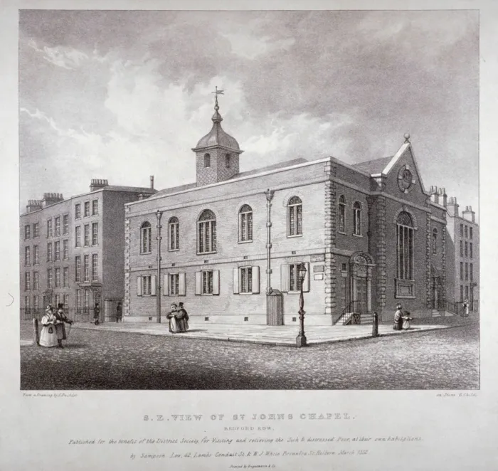 Framed Print : South-east view of St Johns Chapel, Bedford Row, Holborn, London, 1832. Artist Framed Print : South-east view of St Johns Chapel, Bedford Row, Holborn, London, 1832. Artist
