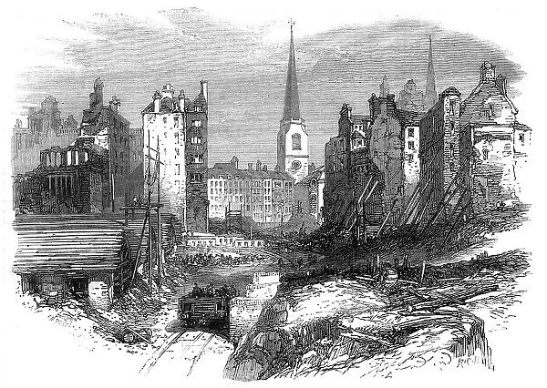 The South-Eastern Railway works on Dowgate-Hill, 1864. Creator: Mason Jackson