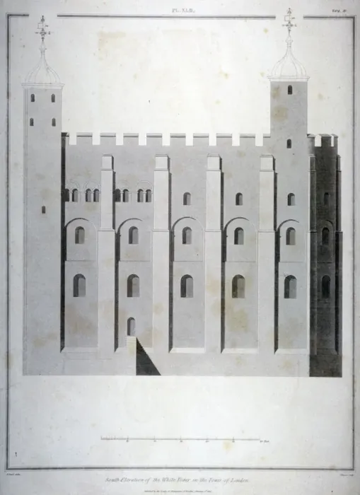 Framed Print : South elevation of the White Tower, Tower of London, 1815. Artist: James Basire II Framed Print : South elevation of the White Tower, Tower of London, 1815. Artist: James Basire II