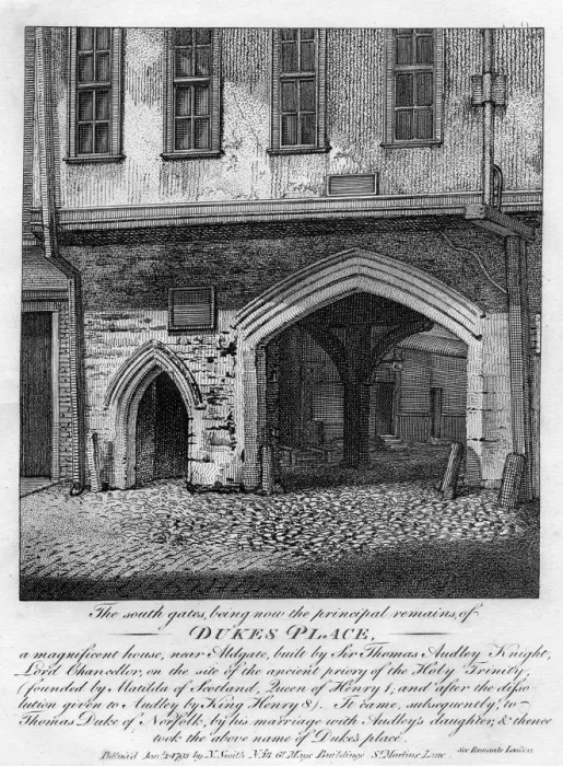 Framed Print : The south gates, Dukes Place, near Aldgate, London, 1793 Framed Print : The south gates, Dukes Place, near Aldgate, London, 1793
