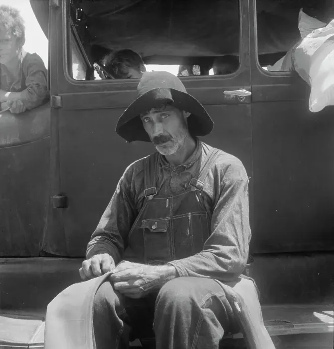 Framed Print : South Georgia tobacco sharecropper during the tobacco auction, Douglas, Georgia, 1938. Creator: Dorothea Lange Framed Print : South Georgia tobacco sharecropper during the tobacco auction, Douglas, Georgia, 1938. Creator: Dorothea Lange