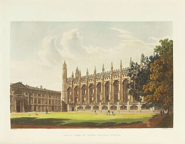 South Side of King's College Chapel, 1815. Creator: Mackenzie, Frederick (around 1788-1854)