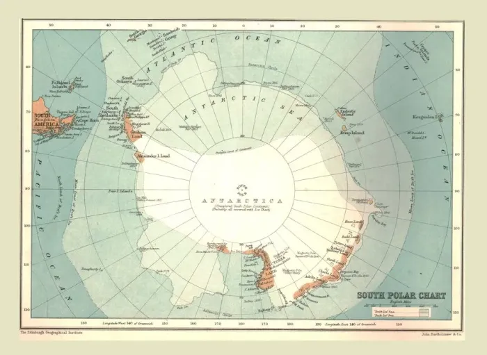 Framed Print : South Polar Chart, 1902. Creator: Unknown Framed Print : South Polar Chart, 1902. Creator: Unknown