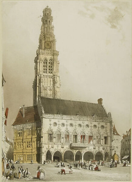 South Porch of Chartres Cathedral, 1839. Creator: Thomas Shotter Boys