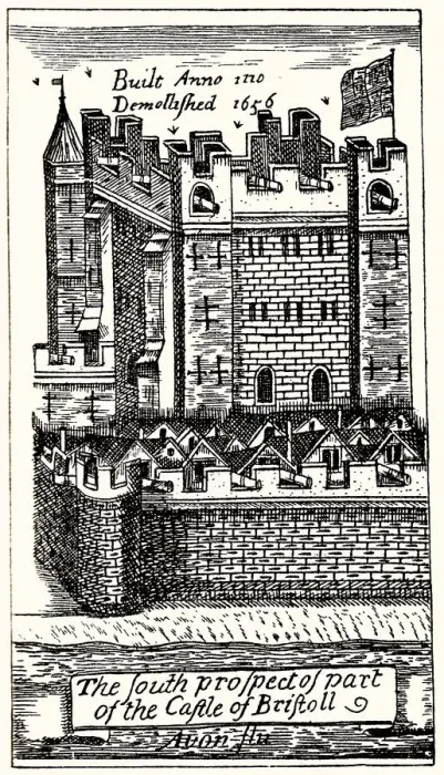 Framed Print : The South Prospect of Part of the Castle of Bristoll, pub. 1893. Creator: English School Framed Print : The South Prospect of Part of the Castle of Bristoll, pub. 1893. Creator: English School