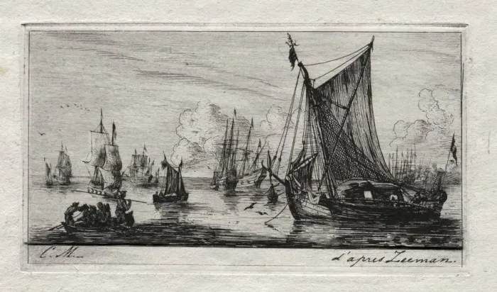 Framed Print : South Sea Fishers, 1850. Creator: Charles Meryon (French, 1821-1868) Framed Print : South Sea Fishers, 1850. Creator: Charles Meryon (French, 1821-1868)