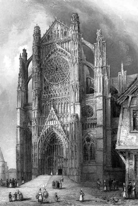 Framed Print : The south transept of Beauvais Cathedral, France, 1836. Artist: Benjamin Winkles Framed Print : The south transept of Beauvais Cathedral, France, 1836. Artist: Benjamin Winkles