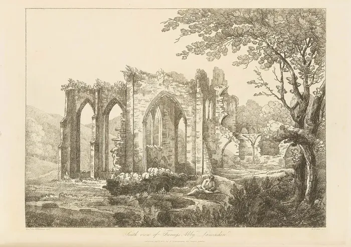 Framed Print : South View of Furness Abbey, Lancashire, 1810. Creator: Wilkinson, Joseph (1763-1831) Framed Print : South View of Furness Abbey, Lancashire, 1810. Creator: Wilkinson, Joseph (1763-1831)