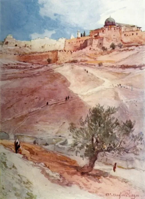 Framed Print : South Wall of Jerusalem from the North End of the Village of Siloam, 1902. Creator Framed Print : South Wall of Jerusalem from the North End of the Village of Siloam, 1902. Creator