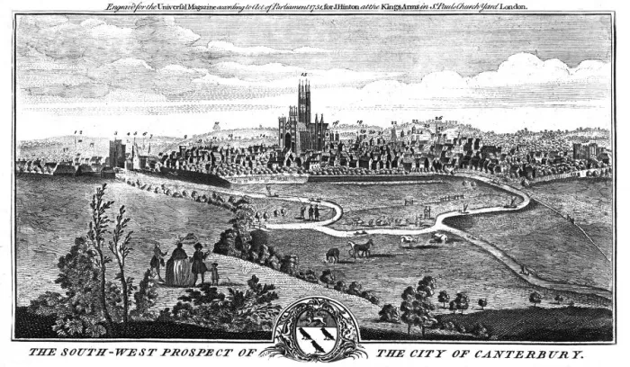 Framed Print : The South-West Prospect of the City of Canterbury. c1776 Framed Print : The South-West Prospect of the City of Canterbury. c1776