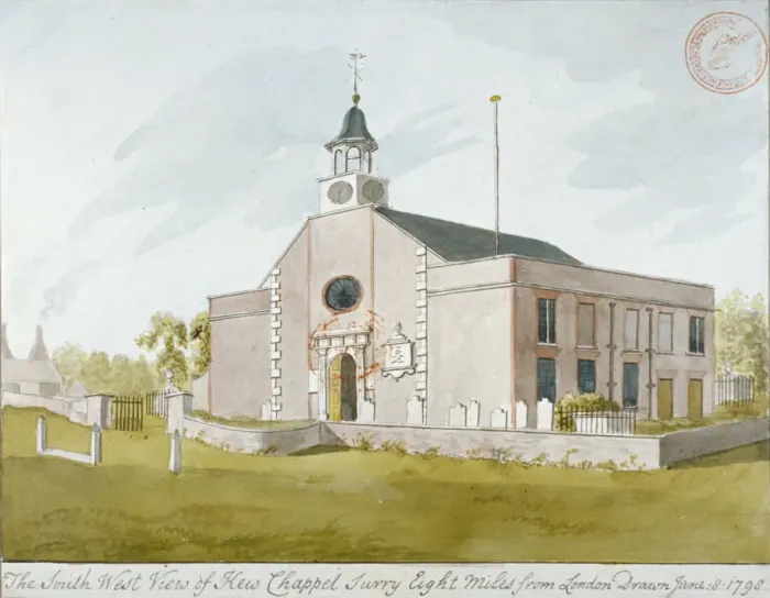 Framed Print : South-west view of the Church of St Anne, Kew, Surrey, 1798 Framed Print : South-west view of the Church of St Anne, Kew, Surrey, 1798