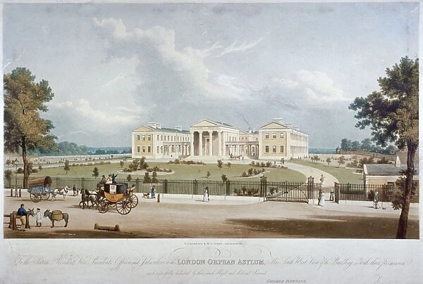 South-west view of the London Orphan Asylum in Lower Clapton, Hackney, London, c1830