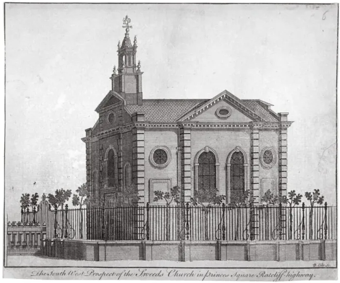 Framed Print : South-west view of the Swedish Church, Princes Square, Stepney, London, c1750. Artist Framed Print : South-west view of the Swedish Church, Princes Square, Stepney, London, c1750. Artist