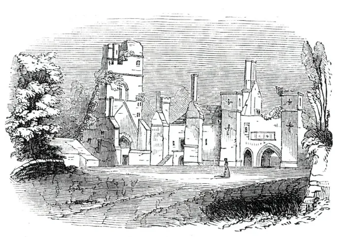 Framed Print : South Winfield manor house, 1844. Creator: Unknown Framed Print : South Winfield manor house, 1844. Creator: Unknown