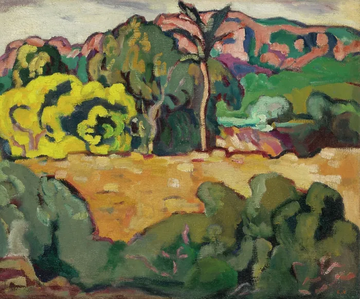 Framed Print : Southern landscape with palm tree, c1909. Creator: Valtat, Louis (1869-1952) Framed Print : Southern landscape with palm tree, c1909. Creator: Valtat, Louis (1869-1952)