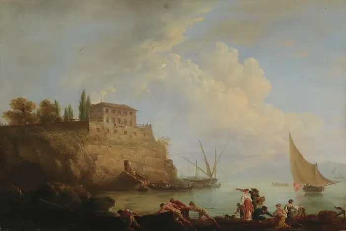 Framed Print : A southern port in France, 1738-1739. Creator: Claude-Joseph Vernet Framed Print : A southern port in France, 1738-1739. Creator: Claude-Joseph Vernet