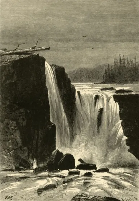 Framed Print : Southern Side of Willamette Falls, 1872. Creator: Albert Bobbett Framed Print : Southern Side of Willamette Falls, 1872. Creator: Albert Bobbett