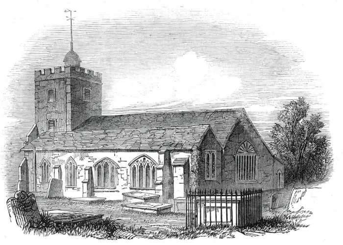 Framed Print : Southover Church, 1845. Creator: Unknown Framed Print : Southover Church, 1845. Creator: Unknown