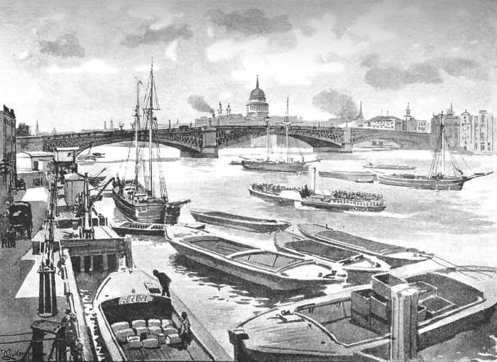 Framed Print : Southwark Bridge, 1891. Creator: William Luker. Southwark Bridge, 1891. Creator: William Luker Framed Print : Southwark Bridge, 1891. Creator: William Luker. Southwark Bridge, 1891. Creator: William Luker