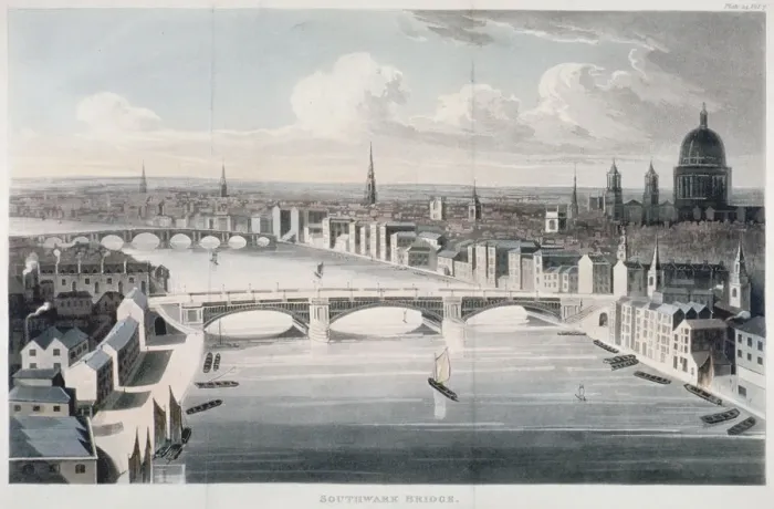 Framed Print : Southwark Bridge, London, 1812 Framed Print : Southwark Bridge, London, 1812