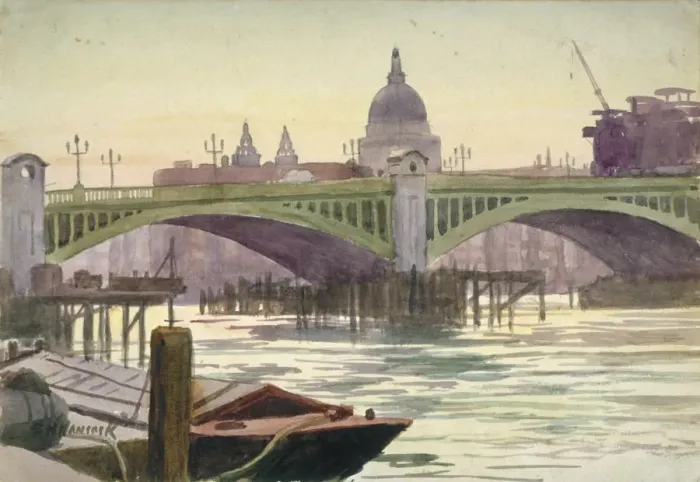 Framed Print : Southwark Bridge, London, 1930. Artist: Samuel Harry Hancock Framed Print : Southwark Bridge, London, 1930. Artist: Samuel Harry Hancock
