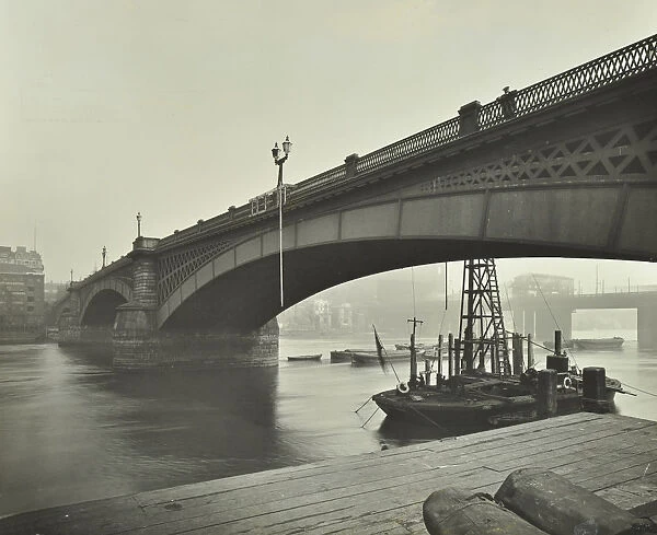 Southwark Bridge under repair, London, 1913