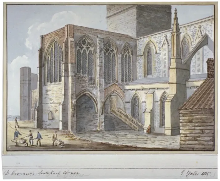 Framed Print : Southwark Cathedral, London, 1825. Artist: G Yates Framed Print : Southwark Cathedral, London, 1825. Artist: G Yates