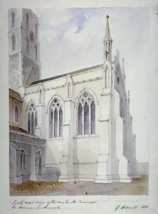 Framed Print : Southwark Cathedral, London, 1831. Artist: Edward Hassell Framed Print : Southwark Cathedral, London, 1831. Artist: Edward Hassell