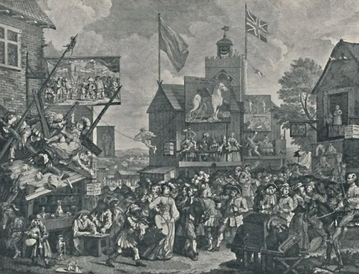 Framed Print : Southwark Fair, 1733, (1920). Artist: William Hogarth Framed Print : Southwark Fair, 1733, (1920). Artist: William Hogarth