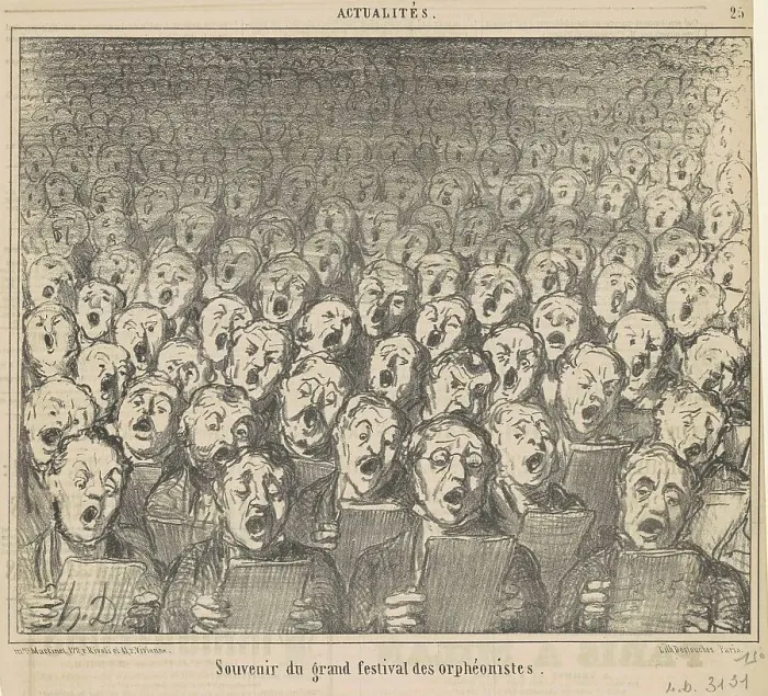 Framed Print : Souvenir du grand festival des orphéonistes, 19th century. Creator: Honore Daumier Framed Print : Souvenir du grand festival des orphéonistes, 19th century. Creator: Honore Daumier