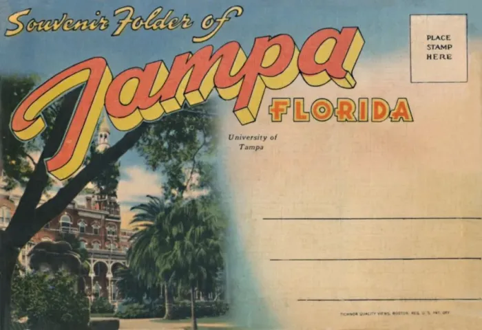 Framed Print : Souvenir Folder of Tampa, Florida - University of Tampa, c1940s Framed Print : Souvenir Folder of Tampa, Florida - University of Tampa, c1940s