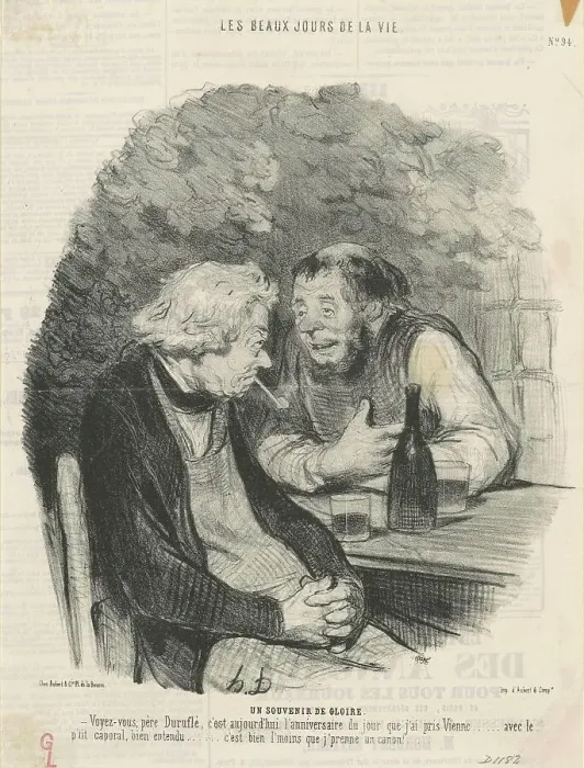 Framed Print : Un souvenir de gloire, 19th century. Creator: Honore Daumier Framed Print : Un souvenir de gloire, 19th century. Creator: Honore Daumier