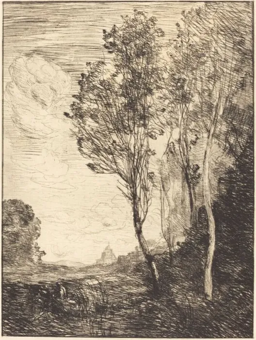 Framed Print : Souvenir of Italy (Souvenir d Italie), 1866. Creator: Jean-Baptiste-Camille Corot Framed Print : Souvenir of Italy (Souvenir d Italie), 1866. Creator: Jean-Baptiste-Camille Corot