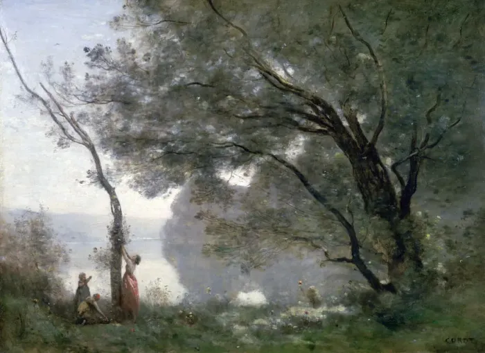 Framed Print : Souvenir of Montefontaine, 1864. Artist: Jean-Baptiste-Camille Corot Framed Print : Souvenir of Montefontaine, 1864. Artist: Jean-Baptiste-Camille Corot