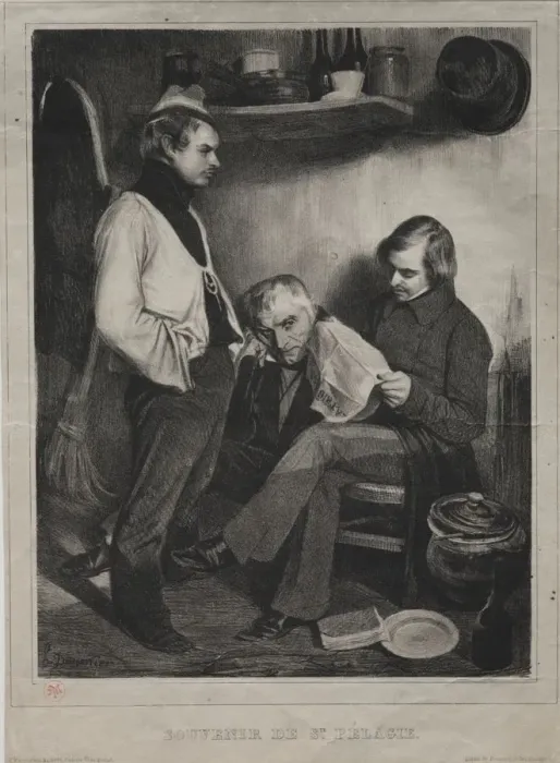 Framed Print : Souvenir of the Prison ot Ste. Pelagie, 1834. Creator: Honore Daumier (French Framed Print : Souvenir of the Prison ot Ste. Pelagie, 1834. Creator: Honore Daumier (French