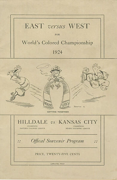 Souvenir programme for 1924 World's Colored Championship, 1924. Creator: Lemaitre