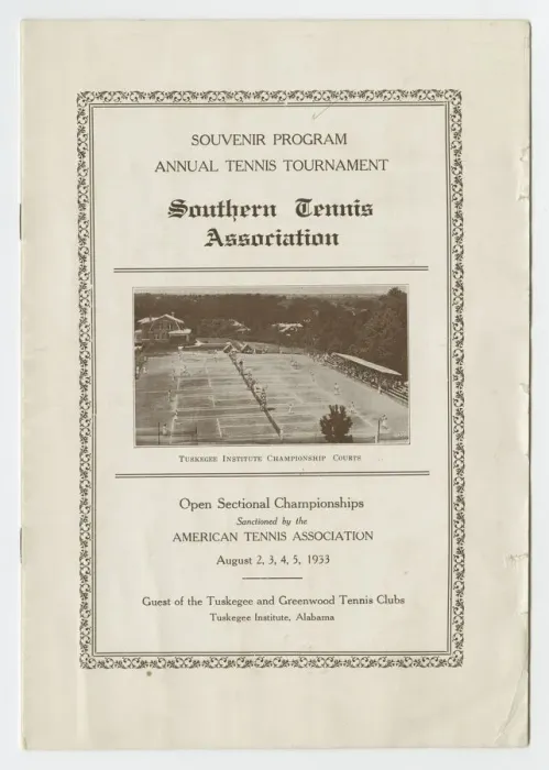 Framed Print : Souvenir programme for the Southern Tennis Association Annual Tournament, 1933 Framed Print : Souvenir programme for the Southern Tennis Association Annual Tournament, 1933