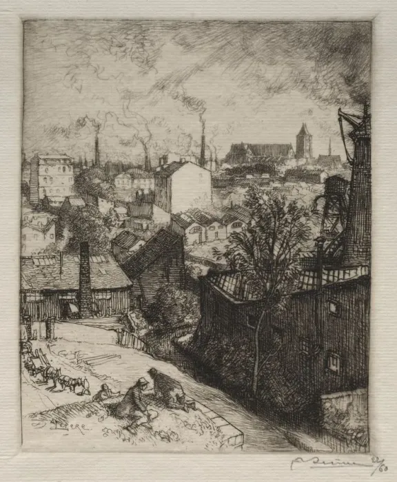 Framed Print : Souvenir de St. Denis, 1913. Creator: Auguste Louis Lepere (French, 1849-1918) Framed Print : Souvenir de St. Denis, 1913. Creator: Auguste Louis Lepere (French, 1849-1918)