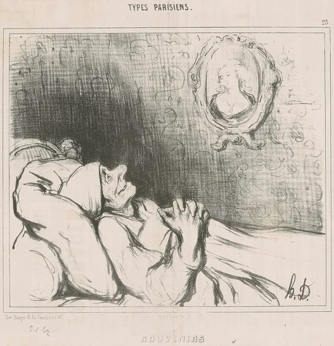 Framed Print : Souvenirs, 19th century. Creator: Honore Daumier Framed Print : Souvenirs, 19th century. Creator: Honore Daumier