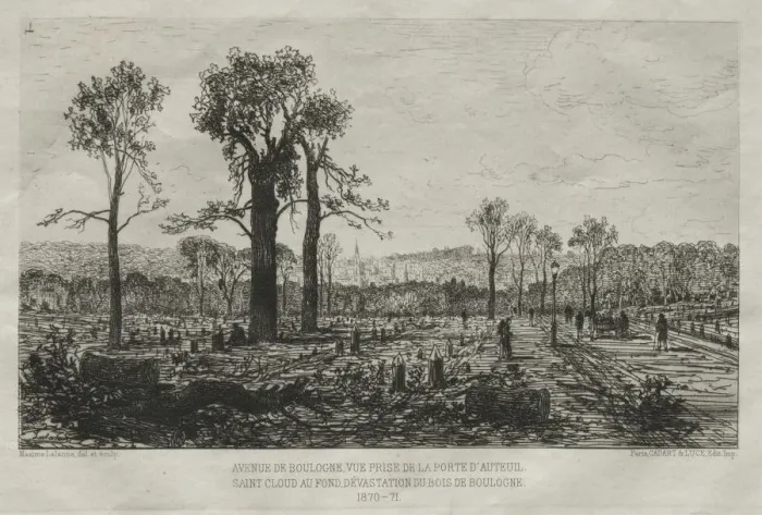 Framed Print : Souvenirs artistiques du Siege du Paris: Avenue de Boulogne, Vue Prise de la porte dAuteuil Framed Print : Souvenirs artistiques du Siege du Paris: Avenue de Boulogne, Vue Prise de la porte dAuteuil