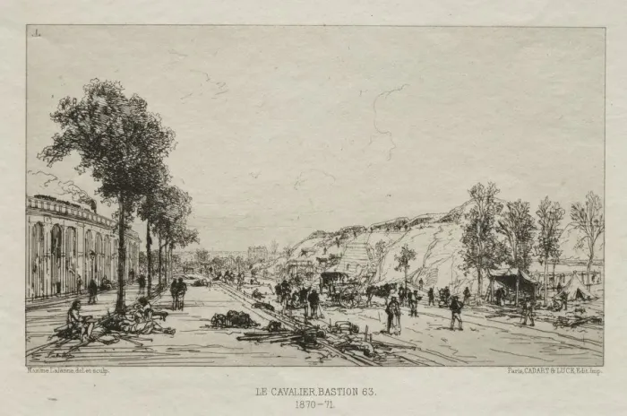 Framed Print : Souvenirs artistiques du Siege de Paris: Le Cavalie (Bastion 63), 1870-71. Creator Framed Print : Souvenirs artistiques du Siege de Paris: Le Cavalie (Bastion 63), 1870-71. Creator