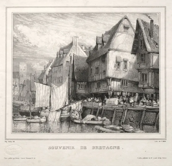 Framed Print : Souvenirs: Souvenir of Brittany, 1832. Creator: Eugene Isabey (French, 1803-1886) Framed Print : Souvenirs: Souvenir of Brittany, 1832. Creator: Eugene Isabey (French, 1803-1886)
