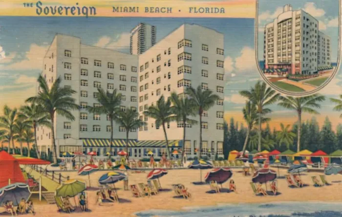 Framed Print : The Sovereign. Miami Beach, Florida, c1940s Framed Print : The Sovereign. Miami Beach, Florida, c1940s