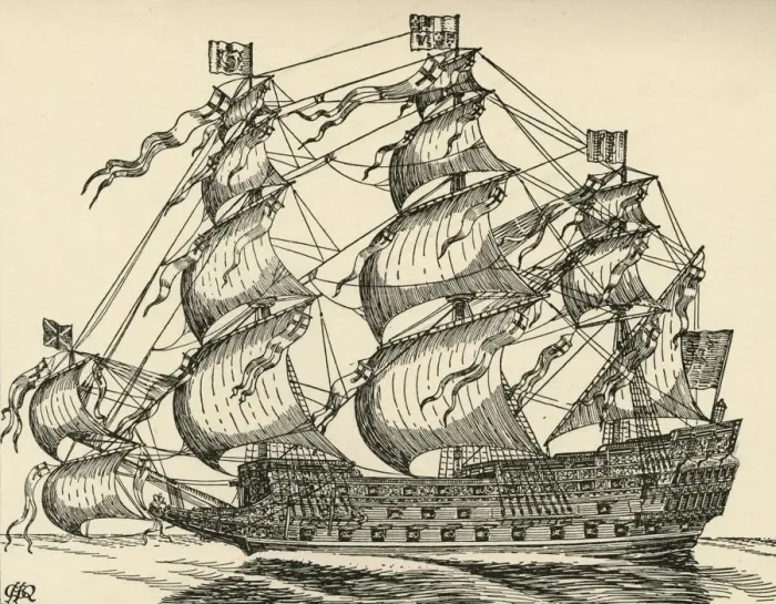 Framed Print : The Sovereign of the Seas, (1931). Artist: Charles Henry Bourne Quennell Framed Print : The Sovereign of the Seas, (1931). Artist: Charles Henry Bourne Quennell