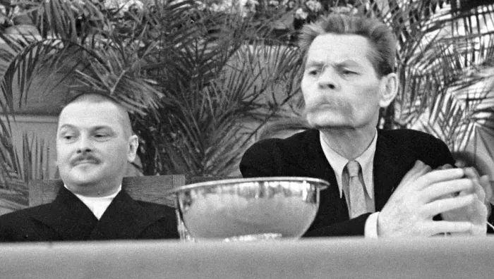 Framed Print : Soviet politician Andrei Zhdanov and Russian author Maxim Gorky, 1934 Framed Print : Soviet politician Andrei Zhdanov and Russian author Maxim Gorky, 1934
