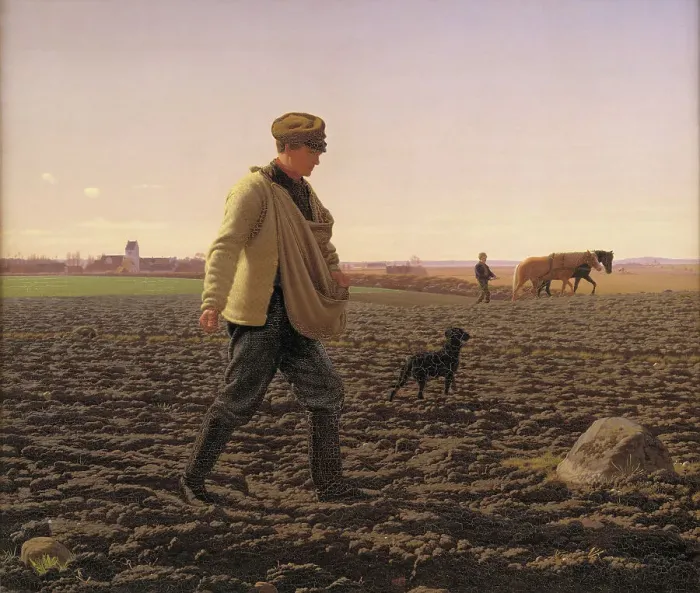 Framed Print : A Sower, 1859. Creator: Frederik Vermehren Framed Print : A Sower, 1859. Creator: Frederik Vermehren
