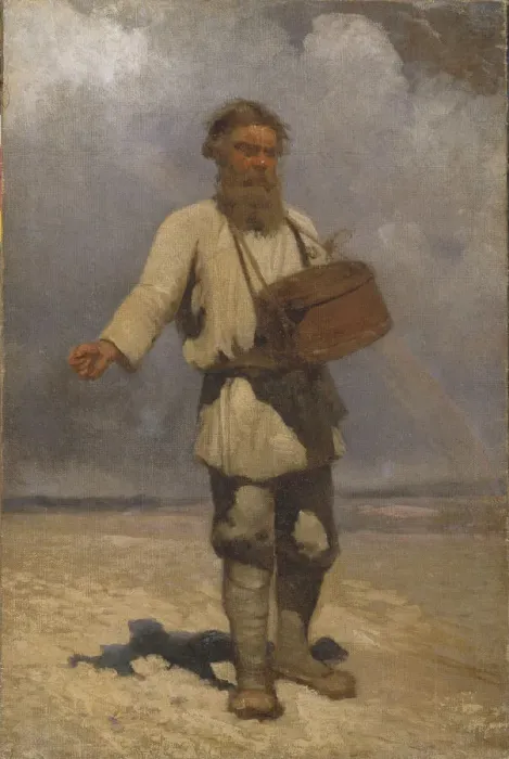 Framed Print : The sower, 1888. Artist: Myasoedov, Grigori Grigoryevich (1834-1911) Framed Print : The sower, 1888. Artist: Myasoedov, Grigori Grigoryevich (1834-1911)