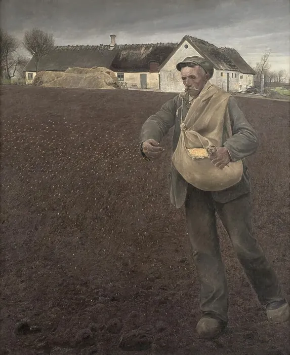Framed Print : The Sower, 1910. Creator: Laurits Andersen Ring Framed Print : The Sower, 1910. Creator: Laurits Andersen Ring