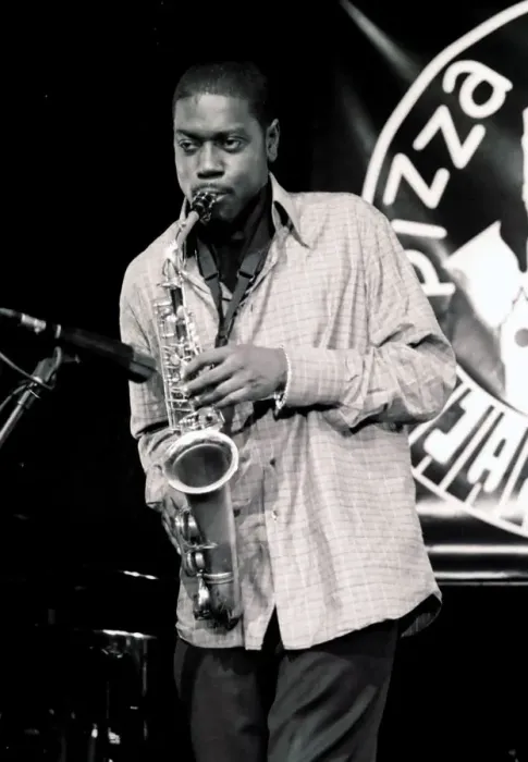 Framed Print : Soweto Kinch, Royal Festival Hall Foyer, London, 2002. Artist: Brian O Connor Framed Print : Soweto Kinch, Royal Festival Hall Foyer, London, 2002. Artist: Brian O Connor